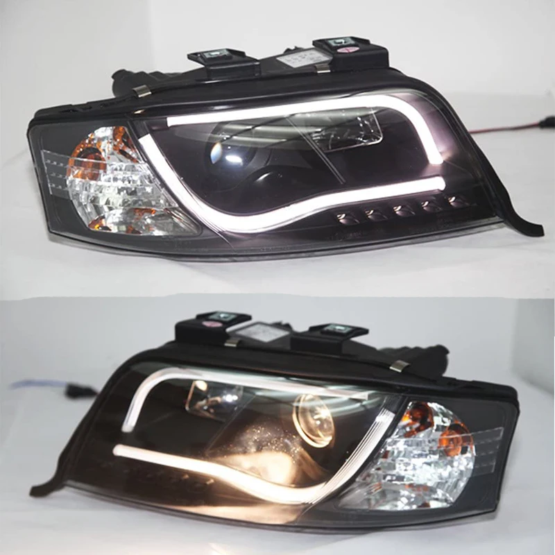 For Audi A6 LED Strip Head Lights Front Lamp 2001 to 2004 Year SN