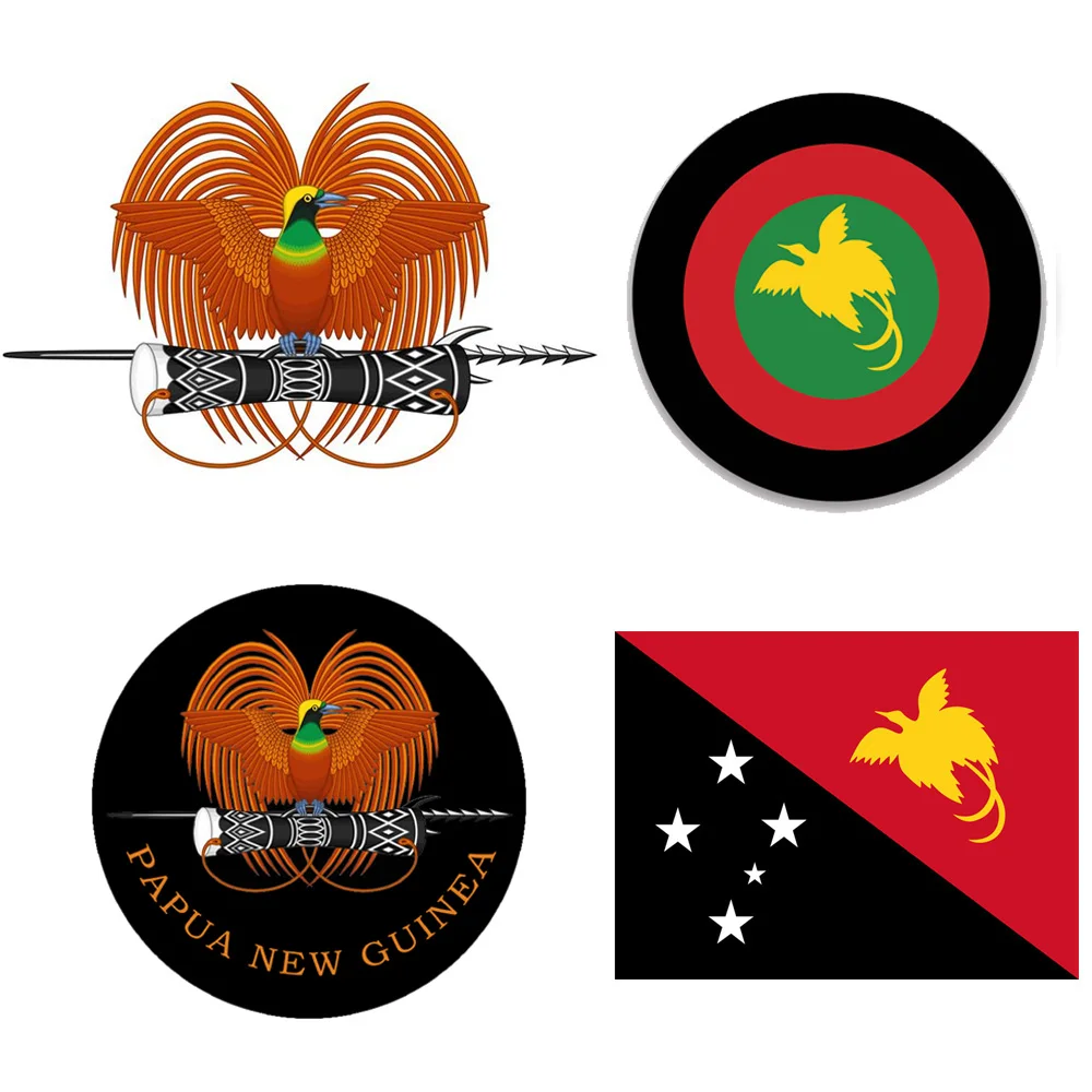 Papua New Guinea Stickers Bird of Paradise Car Sticker National Flag PVC Waterproof Off Road Decorative Decals