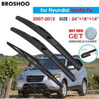 Juego de limpiaparabrisas delantero y trasero para Hyundai Santa Fe 2007 2008 2009 2010 2011 2012 ventana trasera delantera de 24 ""+ 18"" + 14""