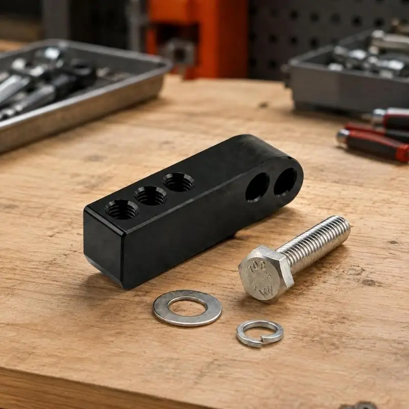 M76E Motorrad-Frontend-Scheinwerferhalterung, Montagesatz aus bearbeitetem Aluminium mit Bolzen und Unterlegscheiben für – Detail 3