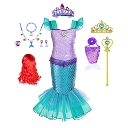 Mermaid Dress for Girls Kid Children Carnival Halloween Christmas Fancy Clothing Birthday Party Gift