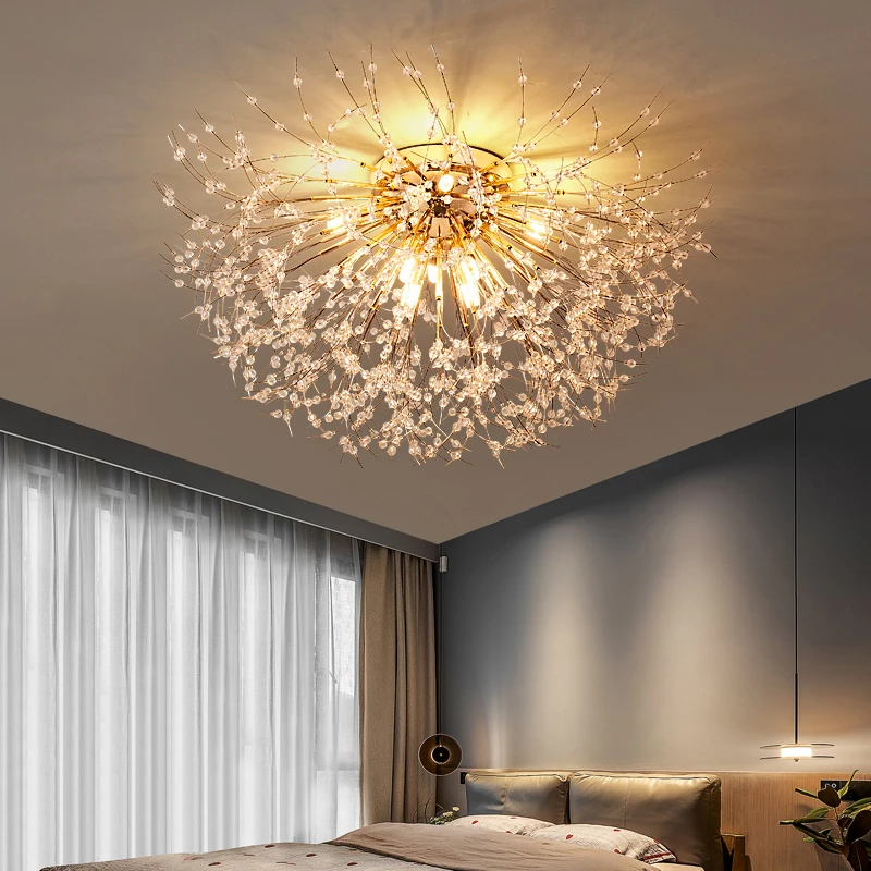 

LED G9 Chandelier Firework Pendant Lamp Ceiling Light With Crystal Branches for Bedroom 110V/220V