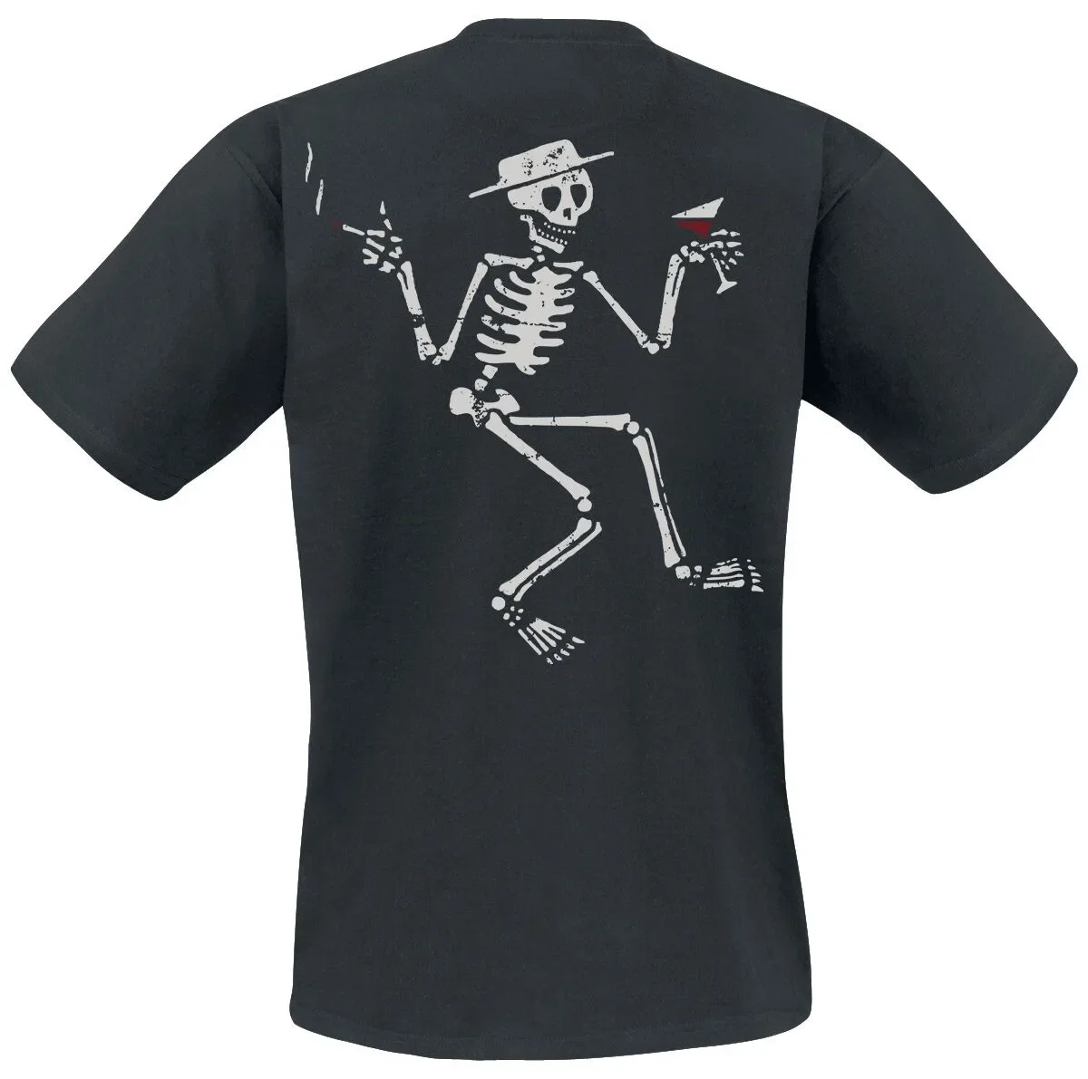 Social Distortion Traditionelles Tattoo-Skelett Grafik-T-Shirt für Männer und Frauen Street-Punk-Tee – Detail 6