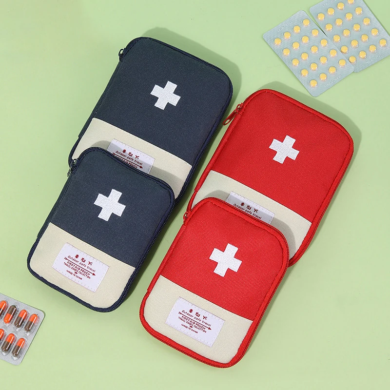 1PC Mini Portable Medicine Bag Travel First Aid Kit Medicine Bag Storage Bag Survival Kit Medicine Box Outdoor Emergency Camping