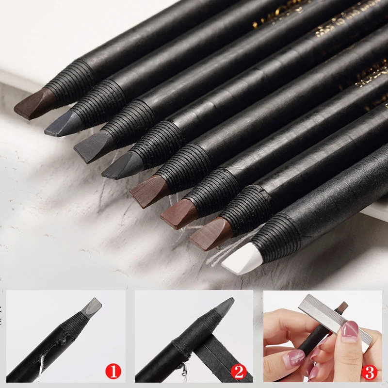 Harde kern tattoo wenkbrauwpotlood Langdurige zwarte wenkbrauwpotlood Schaduwen Cosmetica Tint Waterdichte pen Oogmake-up tool