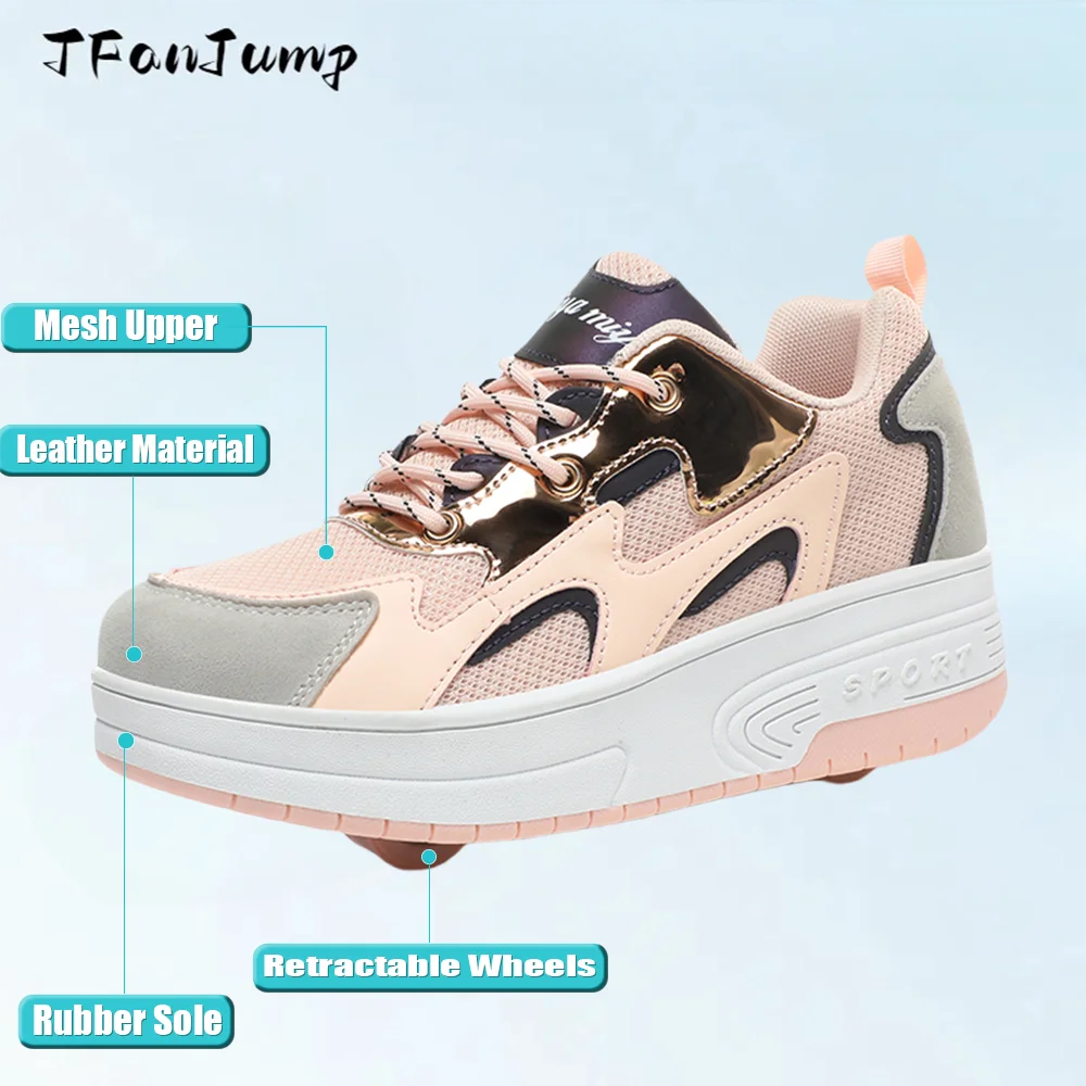 Shoes With 2 Removable Wheels Children Racing Rolling Powerslide Skates For Boys And Girls Speed Inline Skate Sneakers For Kids