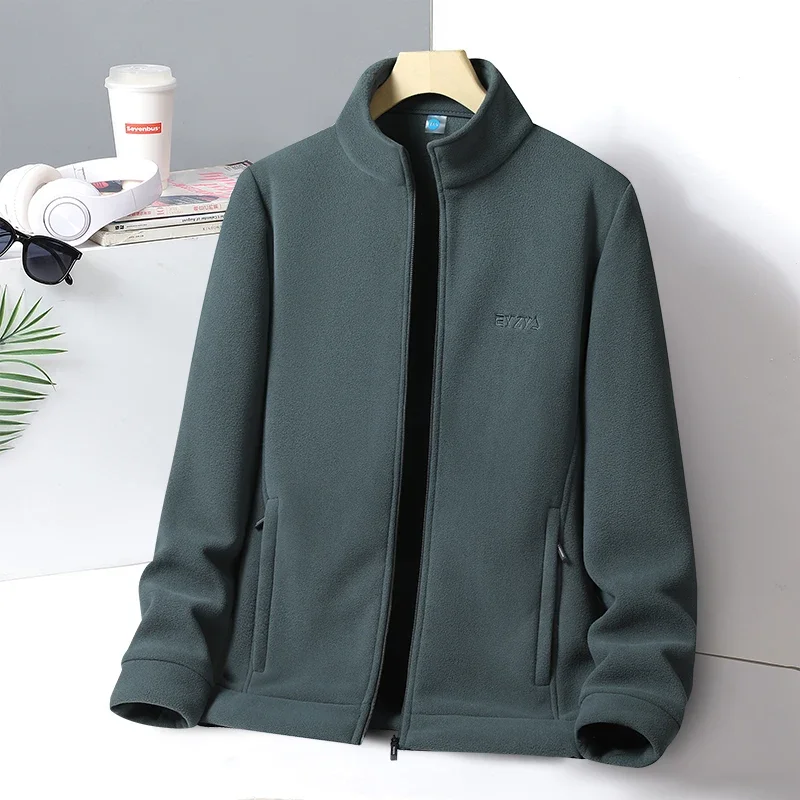 

Men's Fleece Warm Soft Jacket Men's Stand-up Collar Cotton Jacket for Autumn and Winter Outdoor Lightweight Polar Fleece Jacket