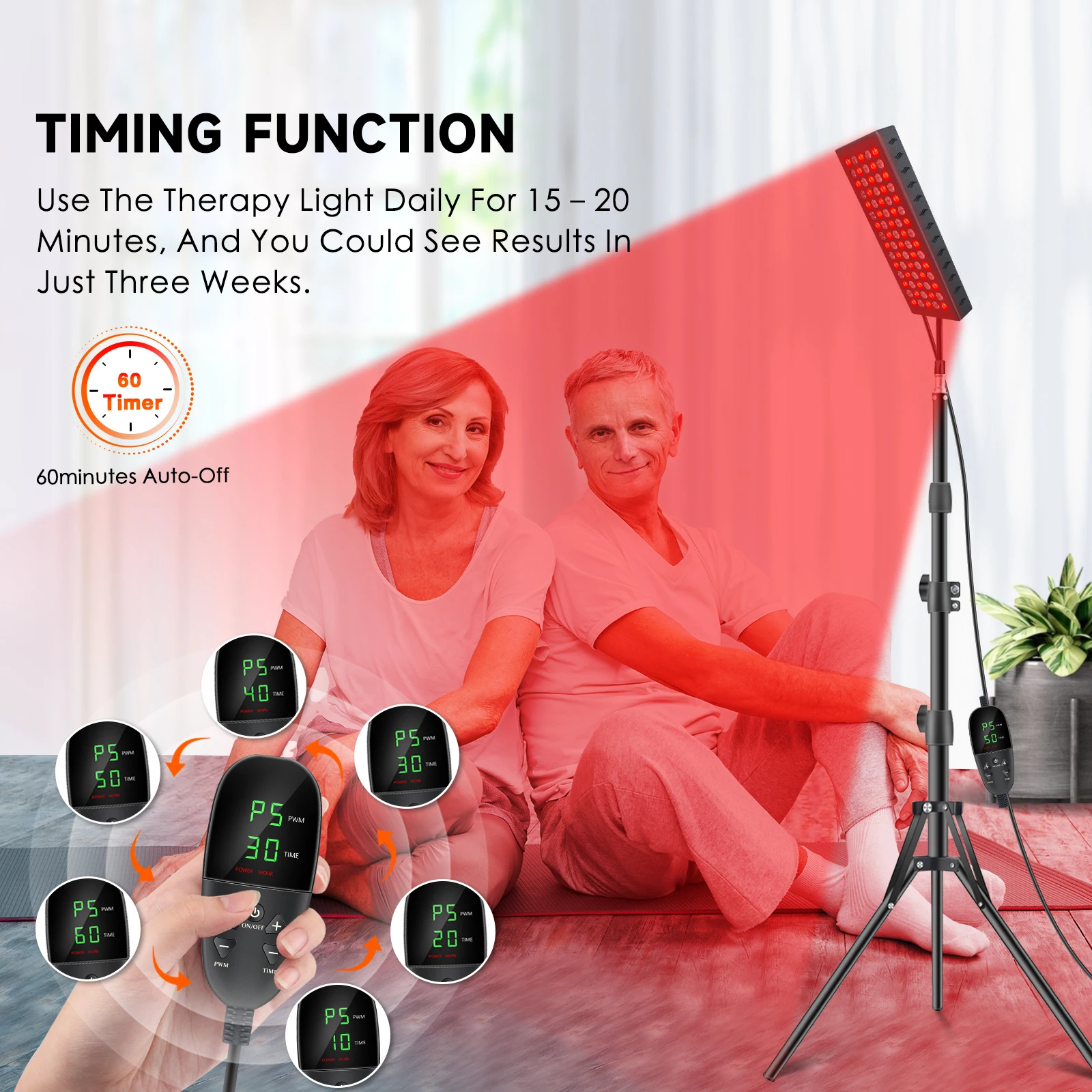 Astarexin 75 LEDs 80W Red Light Panel 660nm & 850nm Near Infrared Light, LED Therapy Light for Body, Back, Waist, Shoulder, Daily Wellness Use view 7