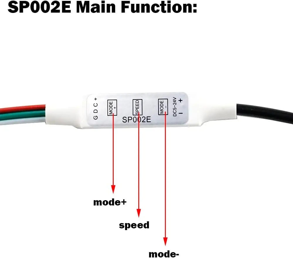 10Pcs SP002E 3 Sleutel Mini Rgb Controller DC5-24V Voor Pixels Droom Kleur WS2811 WS2812B Led Strip 2048 Pixels