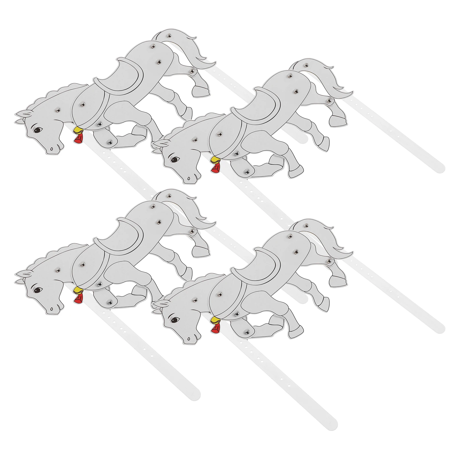 4 pçs chinês cavalo sombra fantoches diy artesanal fantoche prop para desempenho cultural artesanato tradicional ornamento vibrante parede