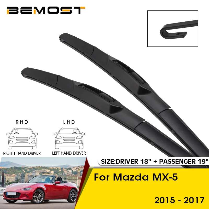 

Car Wiper Blades For Mazda MX-5 2015-2017 Windshield Windscreen Front Window Blades 18"+19" Car Accessories