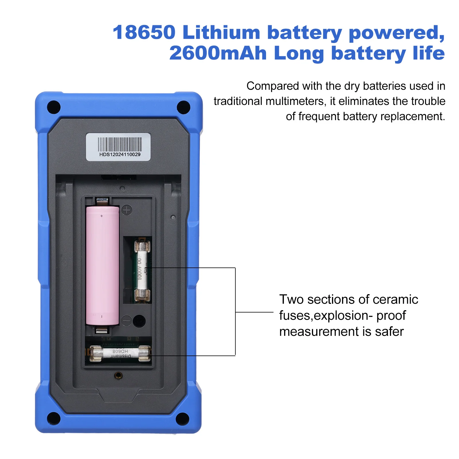 Multímetro de osciloscopio Digital HDS120 2 en 1, probador RMS de 20000 recuentos, rango automático de 5 MS/s, batería de litio de 2600mAh de 2,8 pulgadas