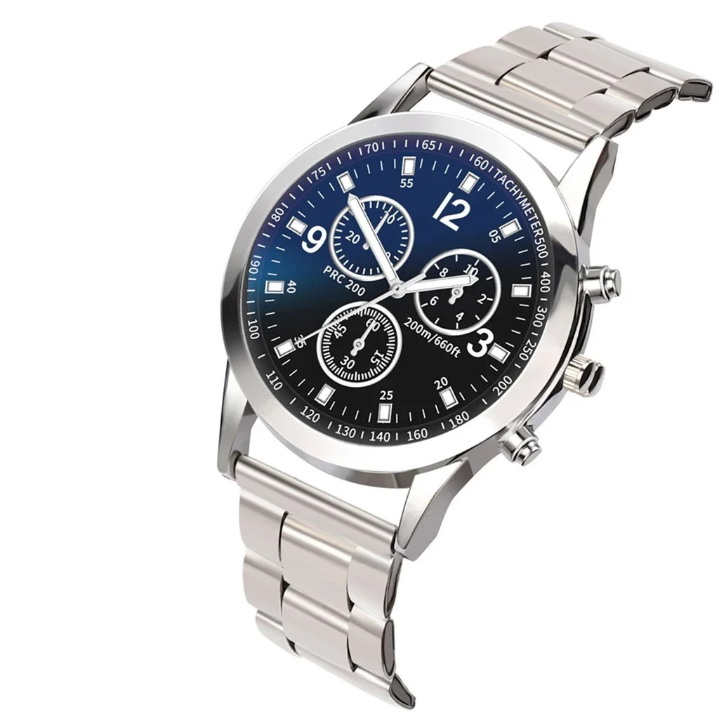 Montre ronde Blu-ray pour homme, montres romaines, bracelet de luxe, mode