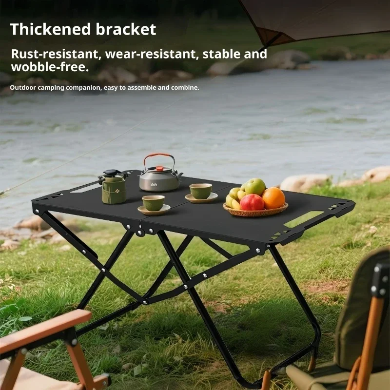 Portable Folding Camping Table Outdoor IGT Compatible Heavy Duty Aluminum Outdoor Picnic Tactical Height Adjustable Carry Bag