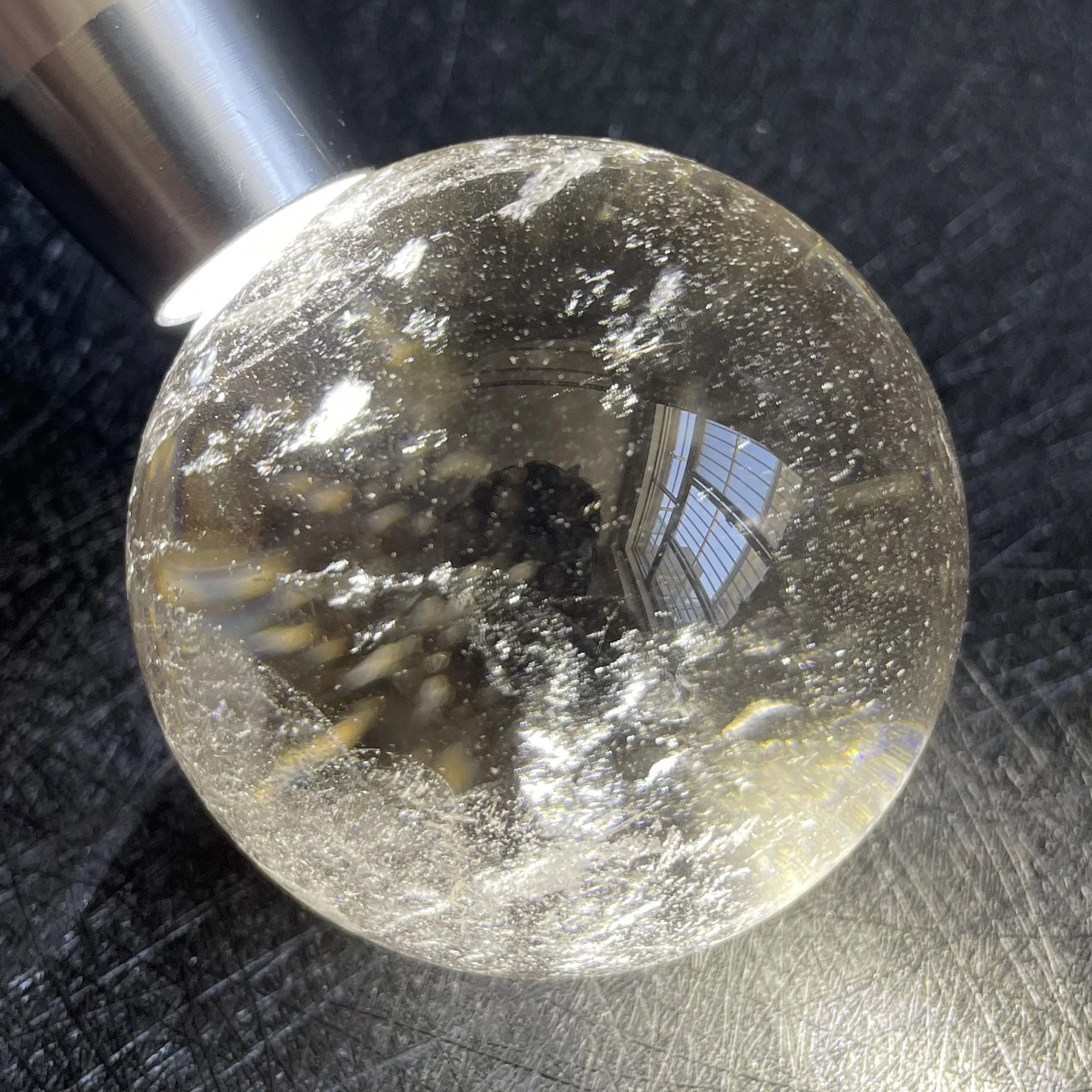 235g Natural Stone Smoky Quartz Crystal Ball Rainbow Sphere Polished Rock Reiki Healing L187