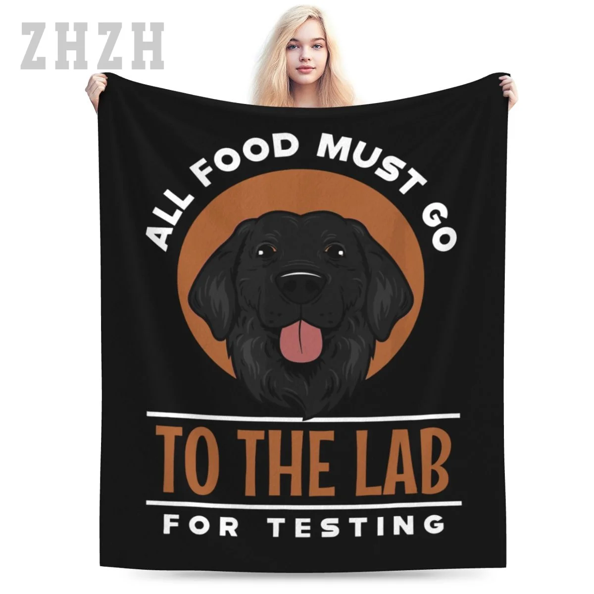 Blanket All Food Must Go To The LAB For Testing Labrador Retriever Dogs Flannel Multifunction Camping Sofa Cover Keep Warm