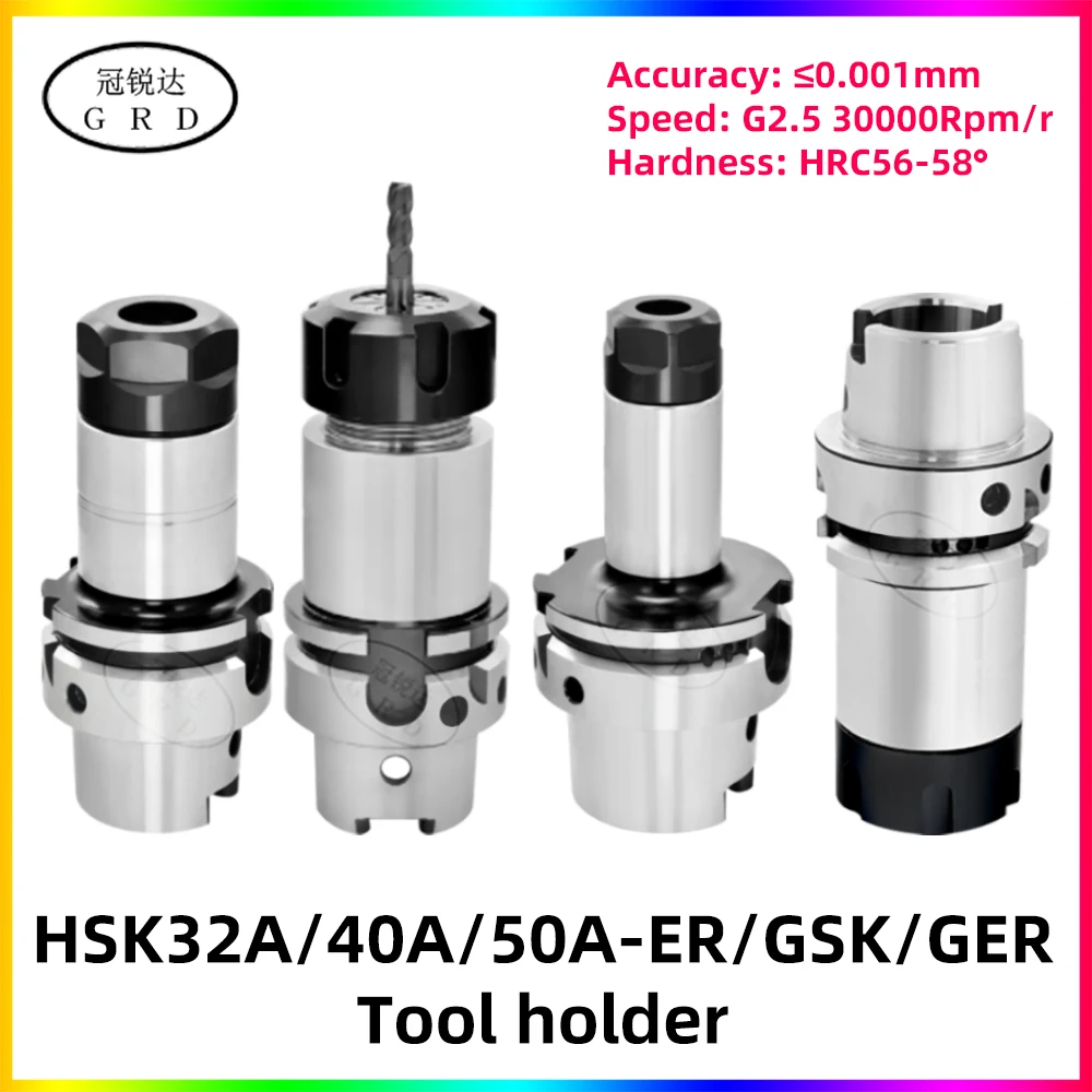 

HSK32A HSK40A HSK50A ER16 ER20 ER25 ER32 SK10 SK16 Carving machine tool holder HSK 32A 40A 50A Collet chuck tools Accuracy 0.001