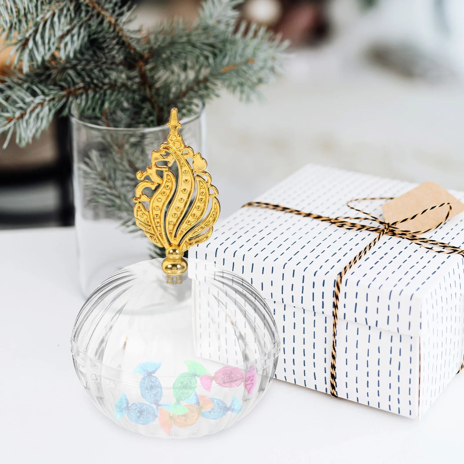 

12pcs Candy Box Transparent Round Storage Container For Party Favors Wedding Guest Gifts Shower Bridal Party Decor Favor