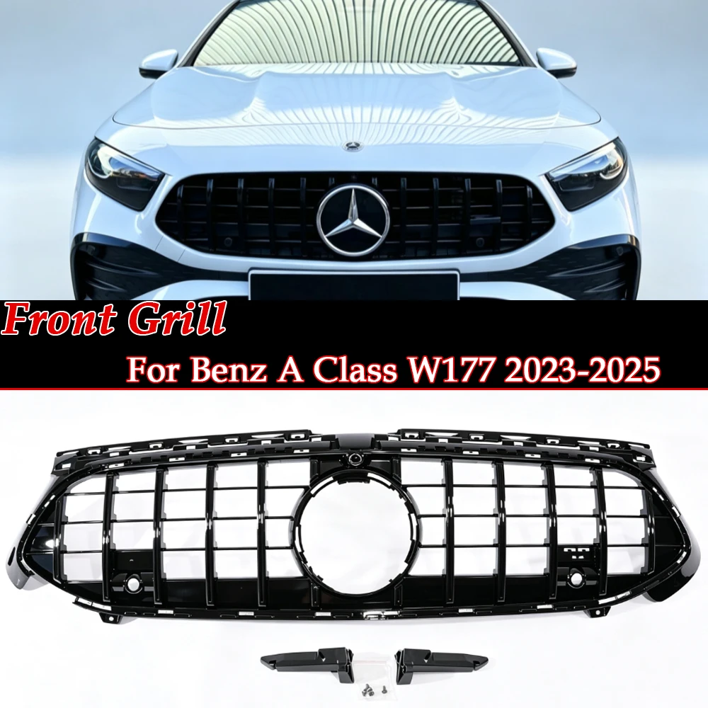 For Mercedes Benz A Class W177 2023-2025 Bumper Facelift Cover A180 A200 A220 Front Racing Facelift GT Panamericana Grille