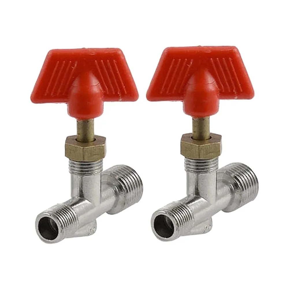 2pcs Air Compressor Manual Valve Three-way Handle Male Threaded Manual Valve Switch Open Close Valve 41*13*53mm