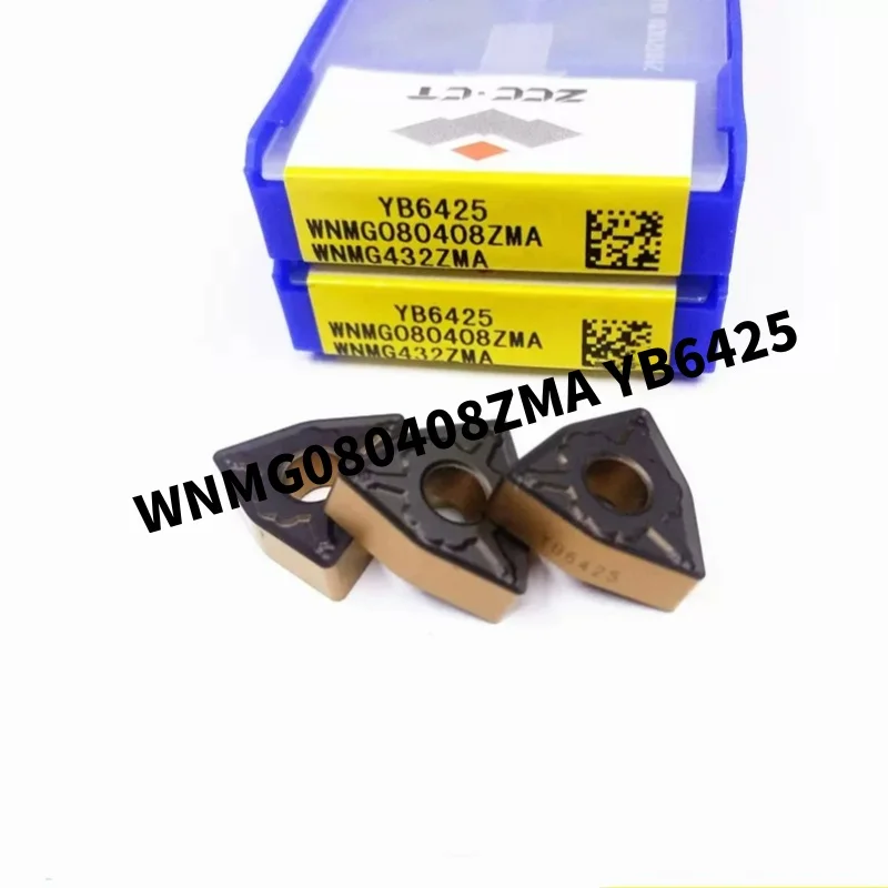 ZCC.CT WNMG080404-ZMA YB6425 WNMG080408-ZMA YB6425 WNMG080412-ZMA YB6425 turning tool blade carbide inserts Cutting Tools 10Pcs