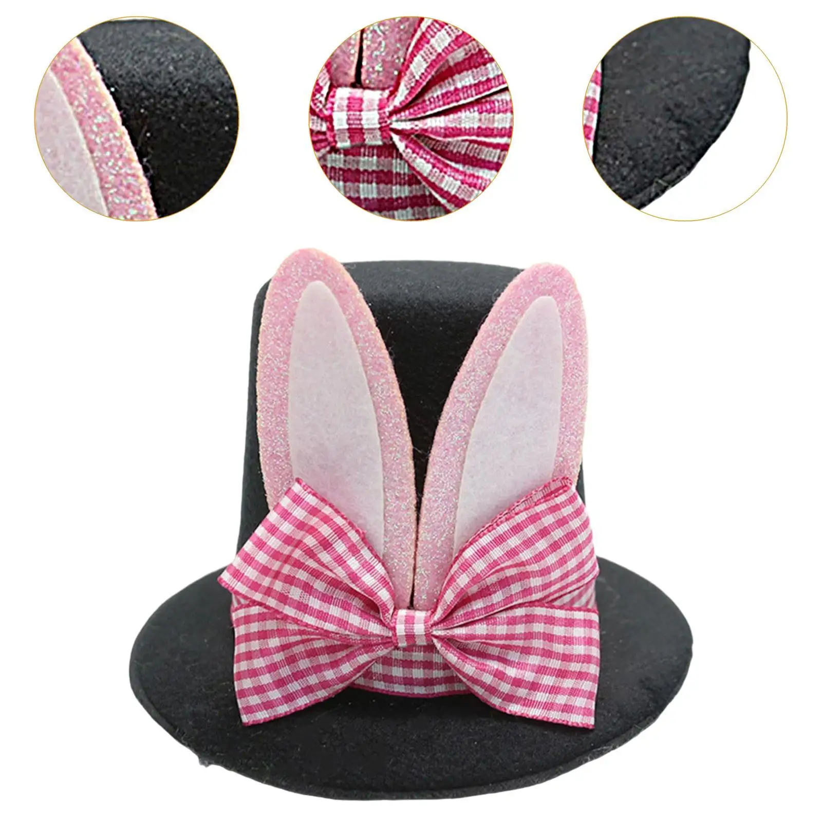 قبعة علوية بمشبك شعر، تلبيس غطاء الرأس، دعامة للصور، فيونكة منقوشة، إكسسوار شعر عيد الفصح لمستلزمات حفلات الهالوين التنكرية والعطلات