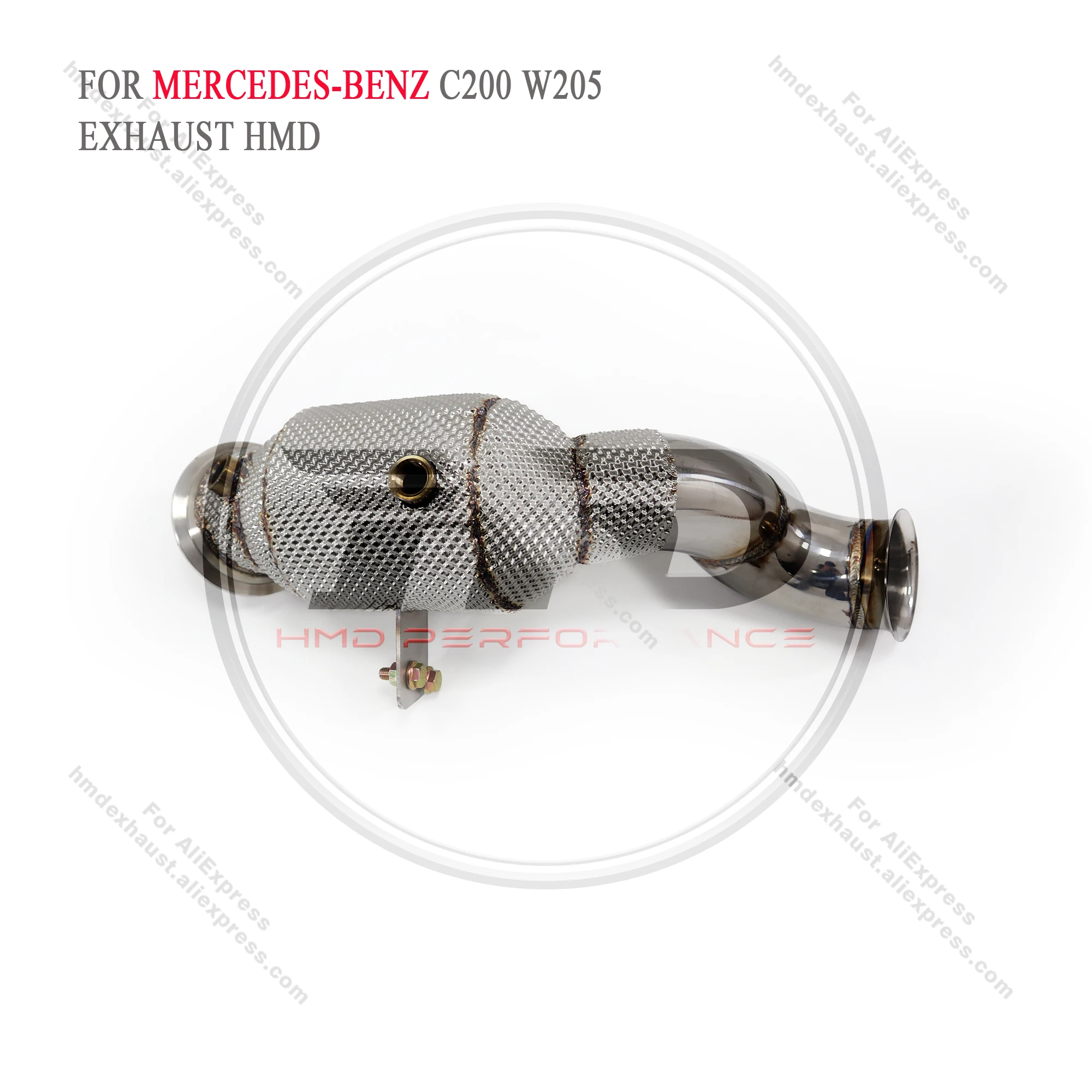 HMD Exhaust System High Flow Performance Downpipe for Mercedes Benz C200 C250 C300 W205 2.0T LHD With Heat Shield Racing Pipe