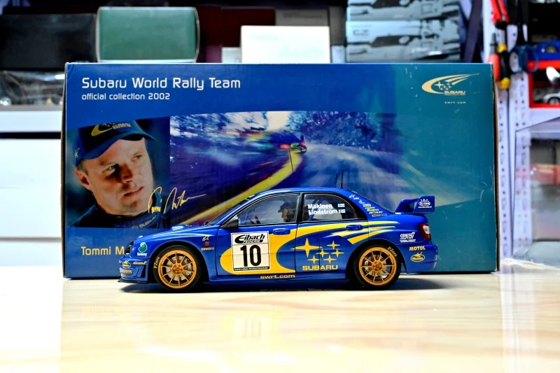 Autoart 1:18 STI WRC # 10 2002 Makinen simulación edición limitada todo abierto aleación Metal estático coche modelo juguete para regalo
