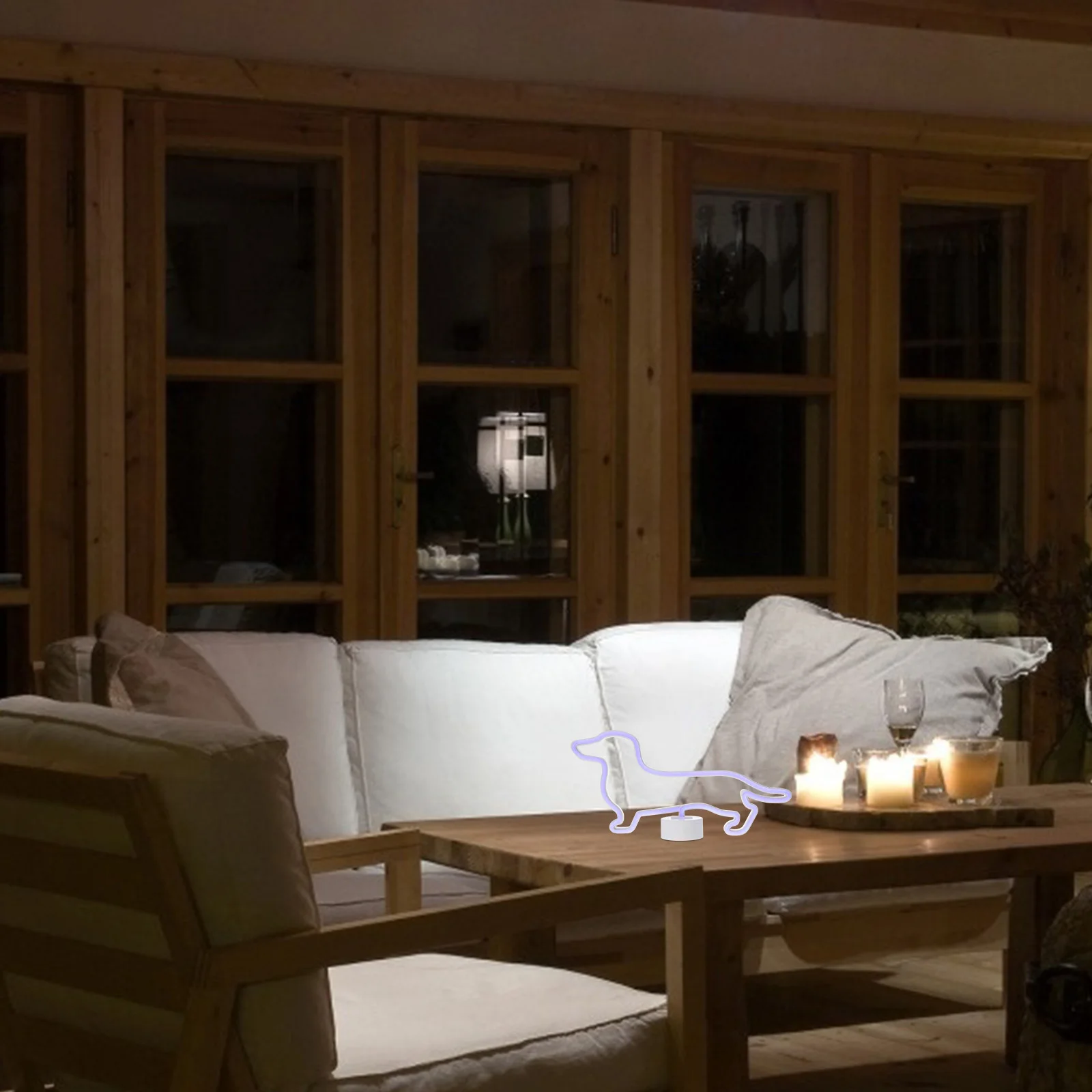 犬ネオンライトプラスチック犬の形のベッドサイドランプナイトライトネオンサイン装飾ライト寝室リビングルーム家の装飾用