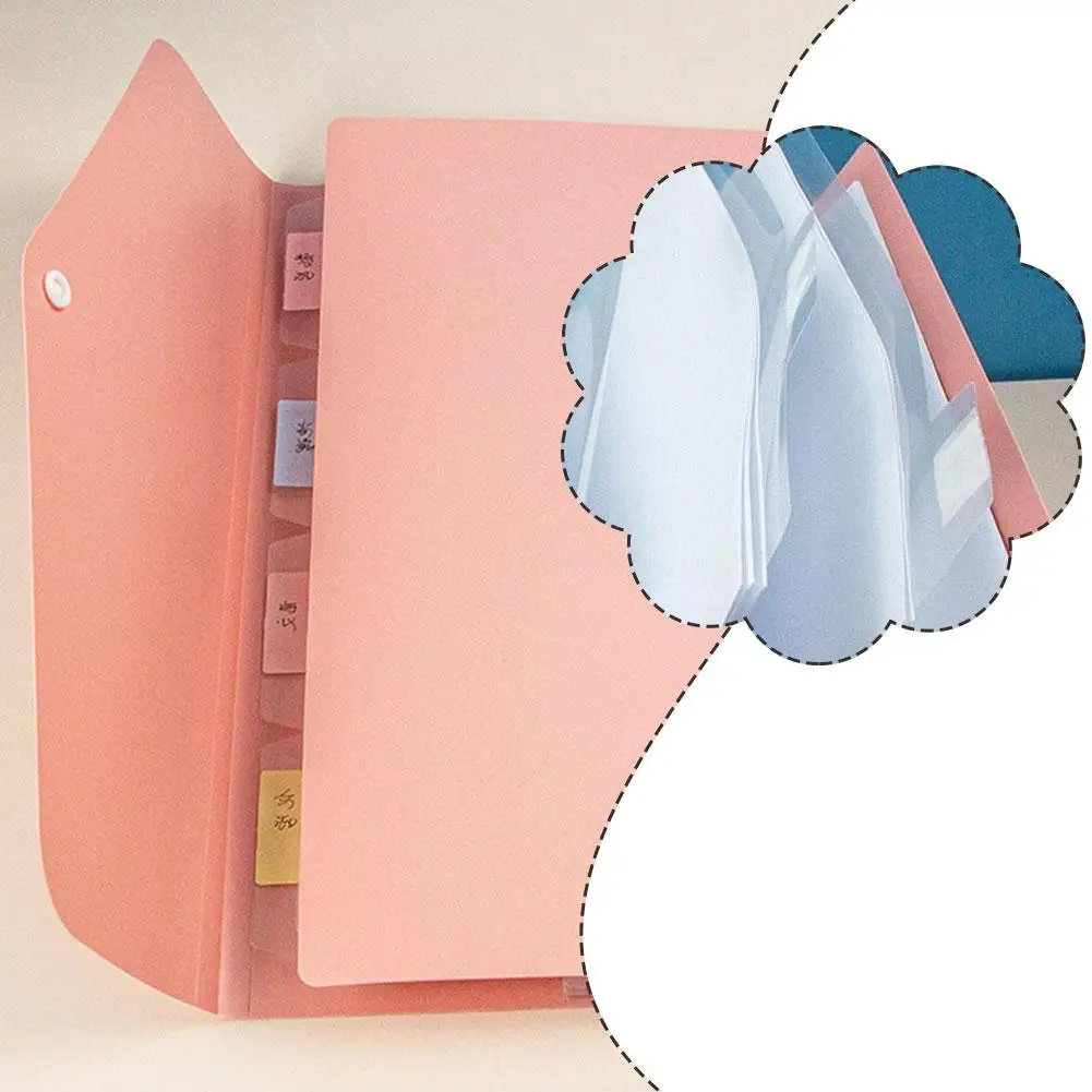 1Pcs Expanding File Folder 5-Grid Multi Layer Storage Thickened Portable Horizontal Bag File Bag Q7F5