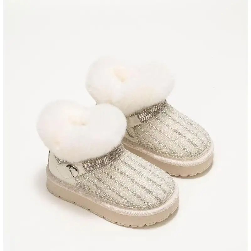 

Winter Girl Ankle Boots Child Keep Warm Thicken Cotton Shoes Outdoors Soft Sole Versatile Kawaii Cute Fashion New Casual Shoe
