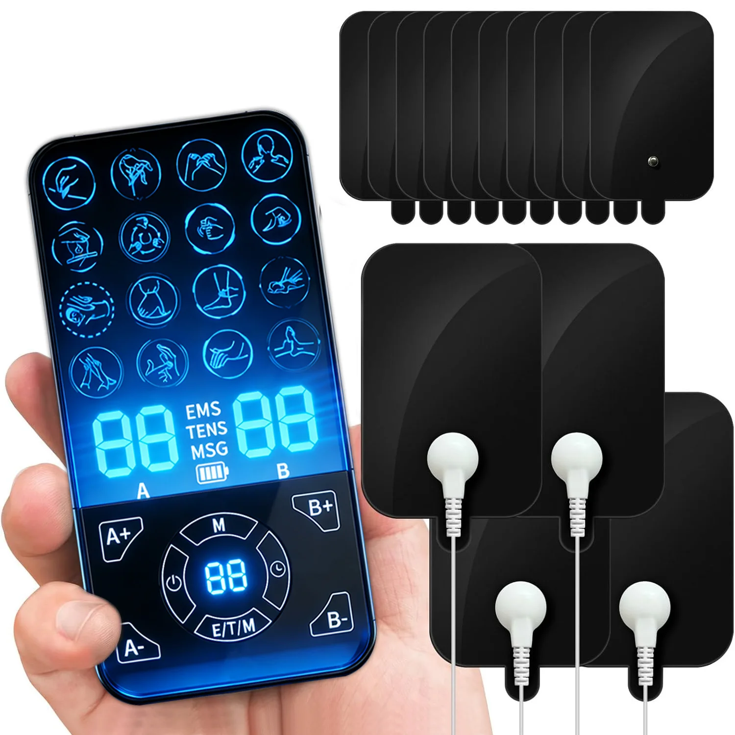 

Professional TENS Unit EMS Massager for Pain Relief - Portable Neck-Shoulder-Back Massager Home Use Device