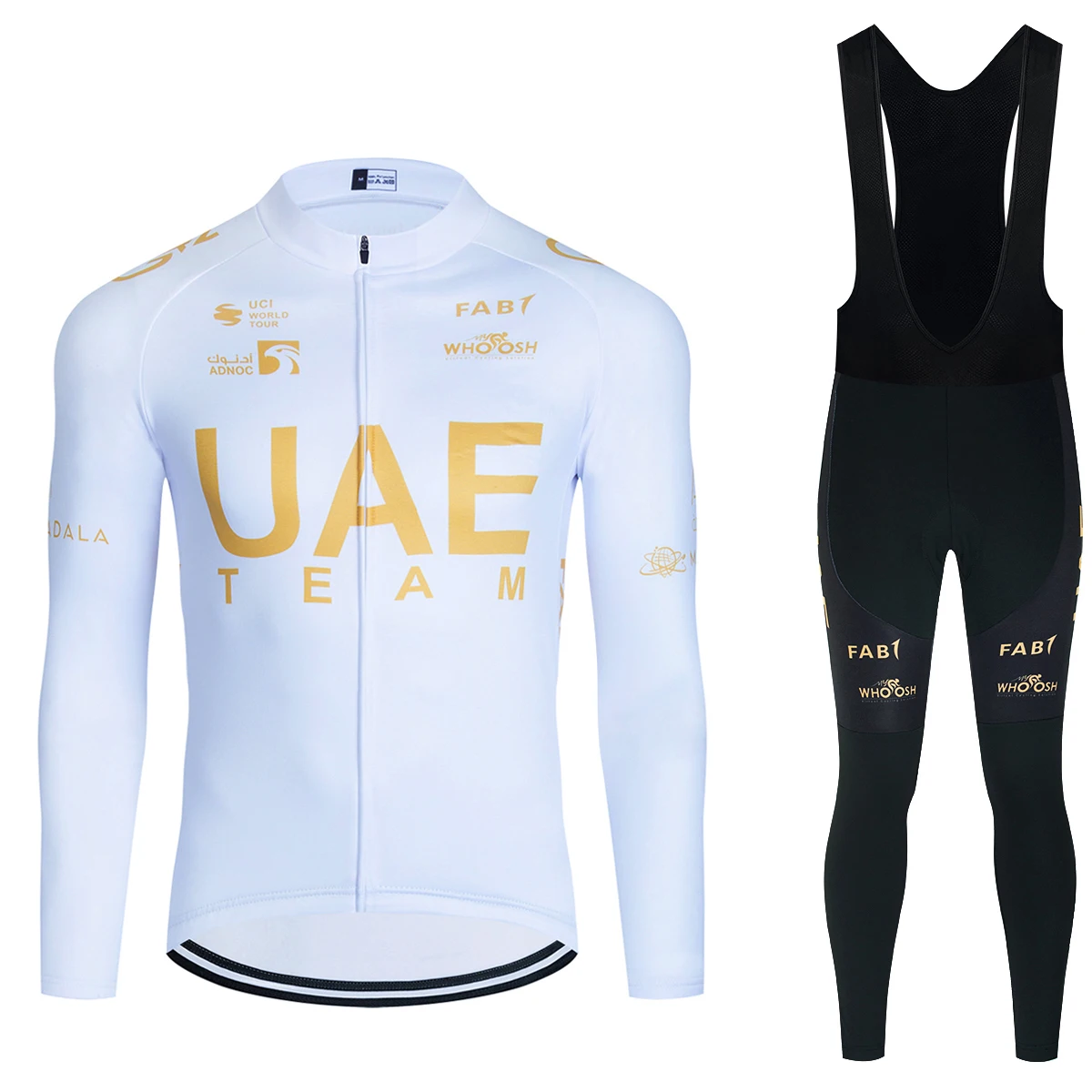 Winter 2024 Cycling Jersey GOLDEN UAE Bike Jacket Maillot Pants Suit Ropa Ciclismo Team Pro Thermal Fleece BicycleClothing