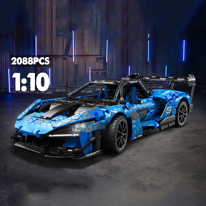 Technical MOC Senna GTR Super Sports Racing Car Rc Supercar Model 2088PCS Building Blocks Brick Puzzle Toys for Children Gift