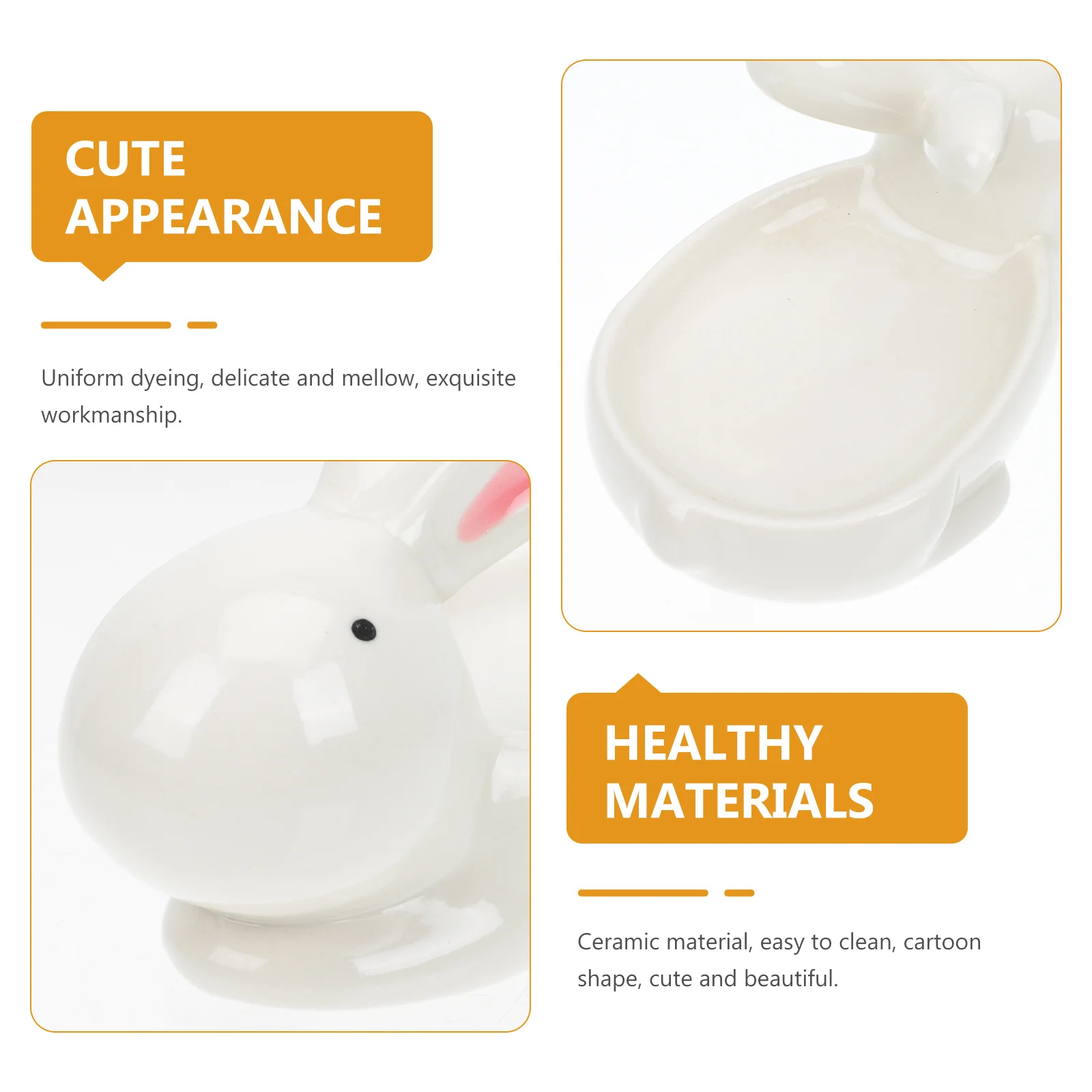 

1Set Rabbit Shape Chopsticks Holder Creative Ceramic Adornments Desktop Seasoning Plate Kitchen Decor Ceramic Adornments