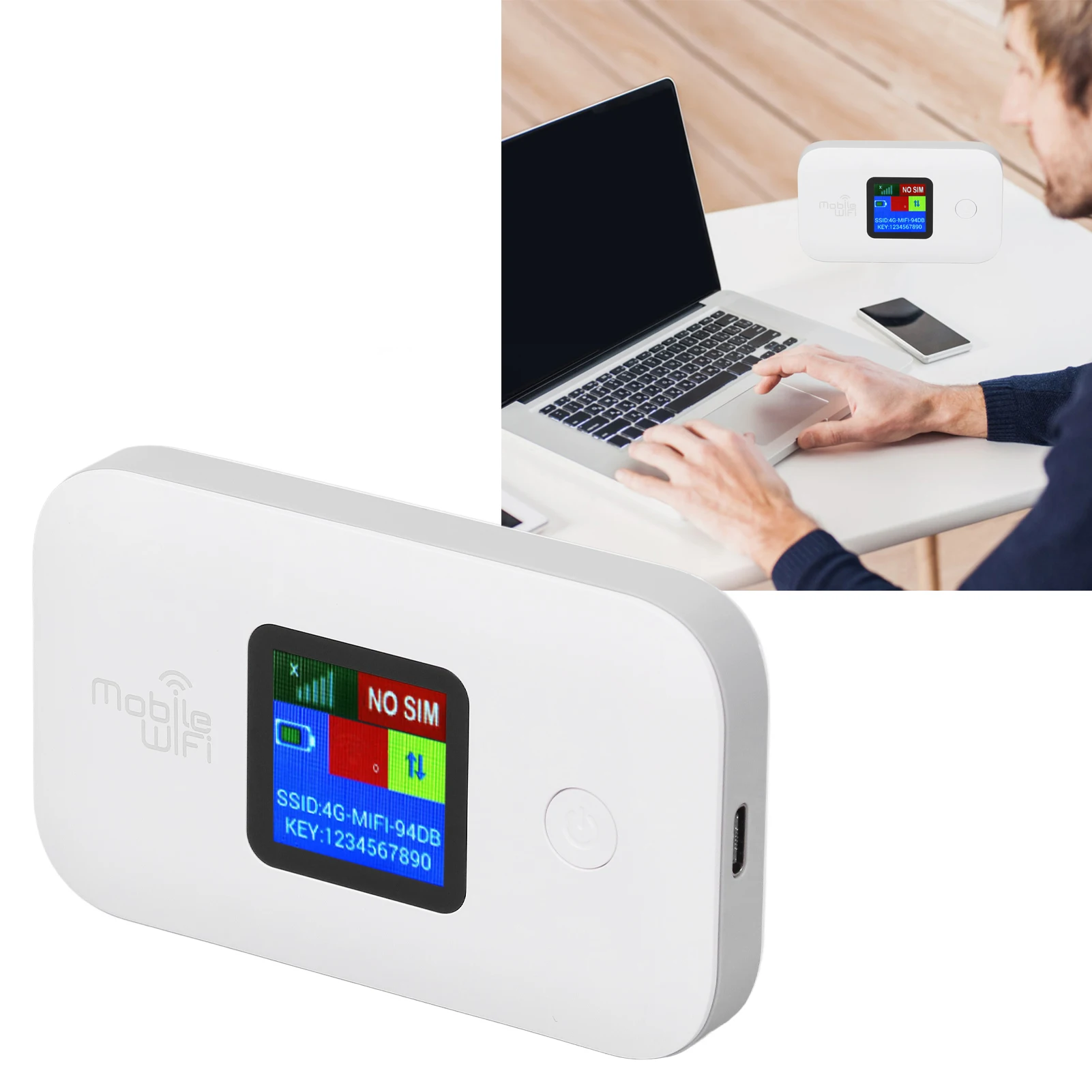 4G Portable WiFi 10 Users Sharing Secure Encryption Mobile WiFi Hotspot Compact 300Mbps with SIM Card Slot for Laptop for Phone