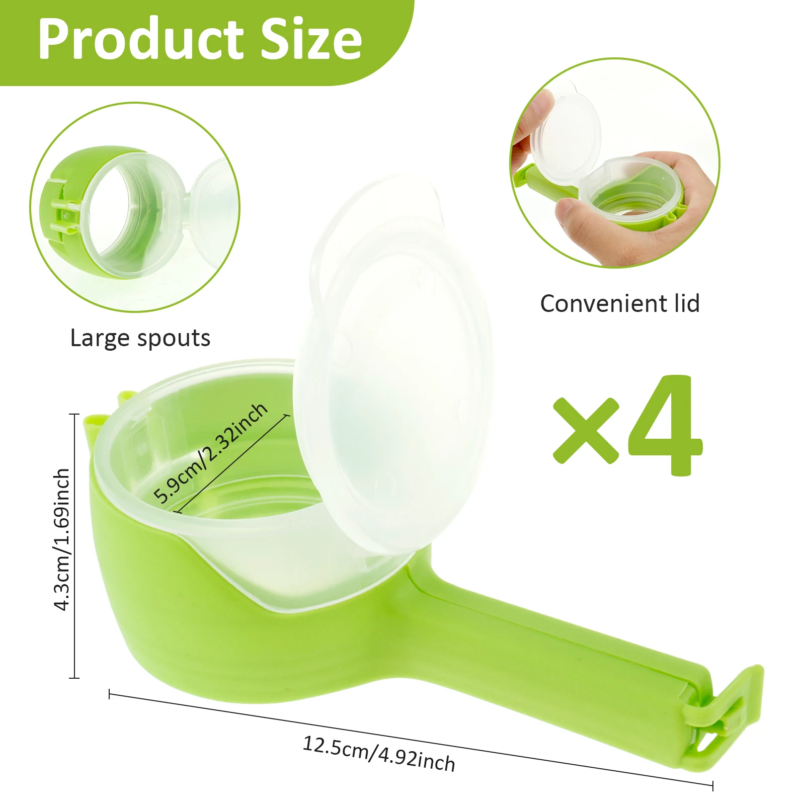 Food Preserving Bag Closure Clip Oat Dispenser Spout Snack Bag Clip Moisture Seal Clip Fresh Keeping Sealer Clamp Kitchen Gadget