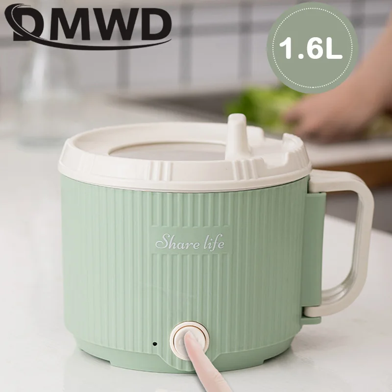 

Electric Cooking Pot Multifunction Rice Cooker Mini Portable 1.6L Instant Noodles Fast Food Pot Porridge Soup Hot Pot Frying Pan