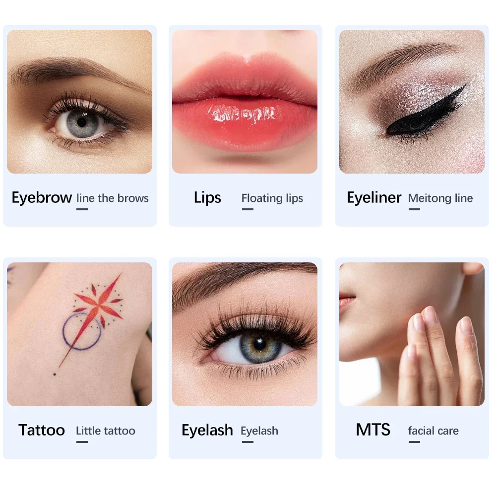 مجموعة ماكياج دائم أو إبرة Microblading، آلة الوشم لفن الحواجب والشفاه، بطانة العين، ووشم الشفاه