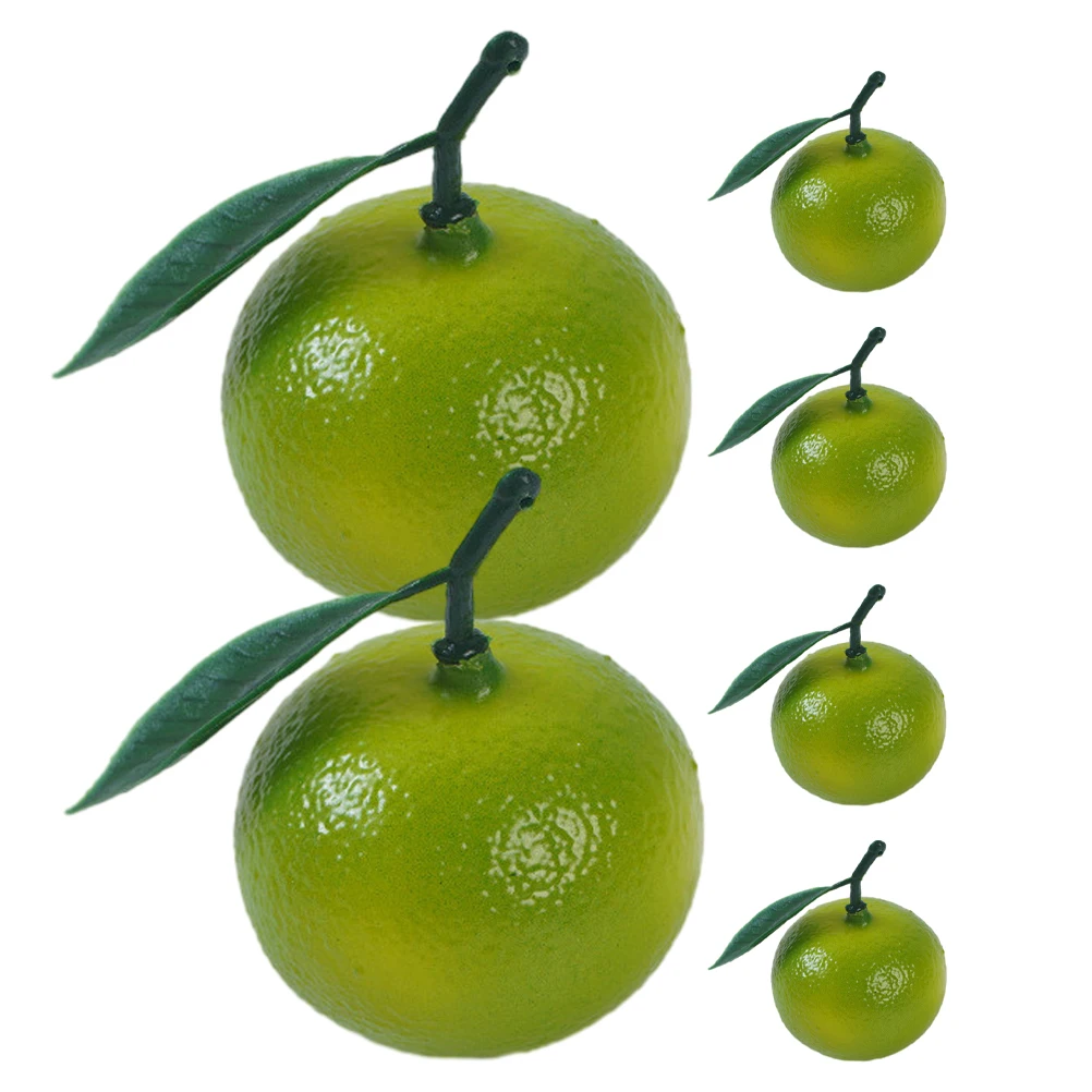

6 Pcs Fruits Artificial Orange Decor Fake Oranges Photo Faux Slices Green Small