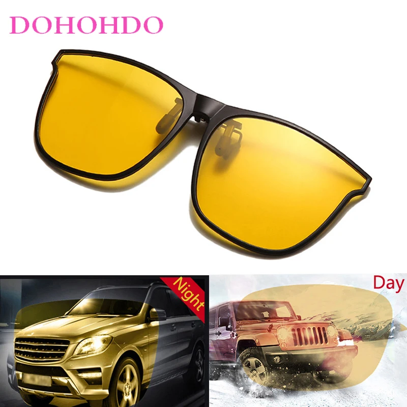 

Vintage Big Frame Driving Anti-Glare Clip-on Flip-up Lens Sun Glass Men Women Luxury Design Night Vision Polarized Goggles UV400
