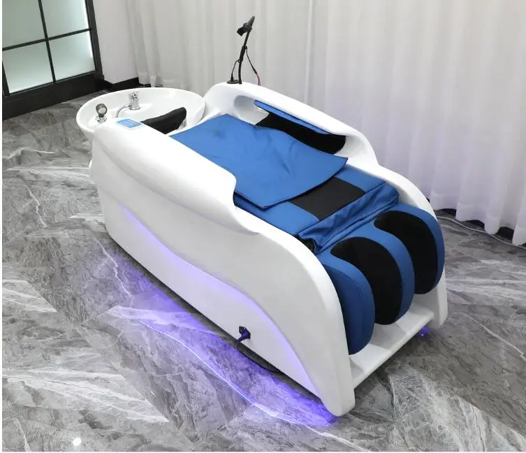 Intelligent electric massage shampoo bed, fully automatic hair salon, special ceramic basin for hair salon, shampoo, rinse and m