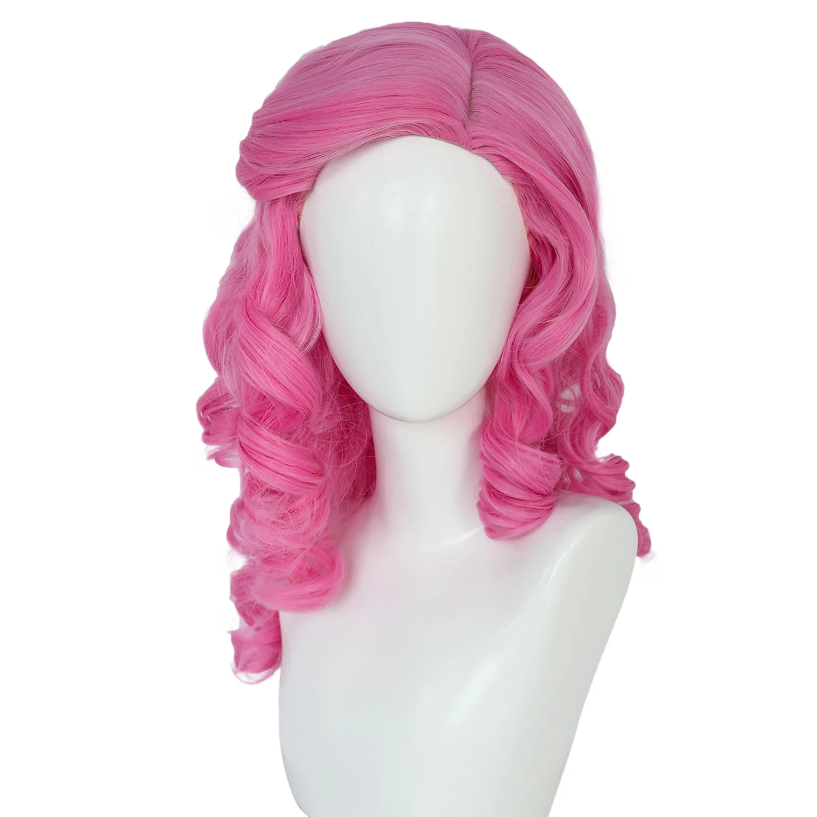باروكة كوسبلاي صناعية قصيرة باللون الوردي، مناسبة للنساء كشعر مستعار لارتدائها