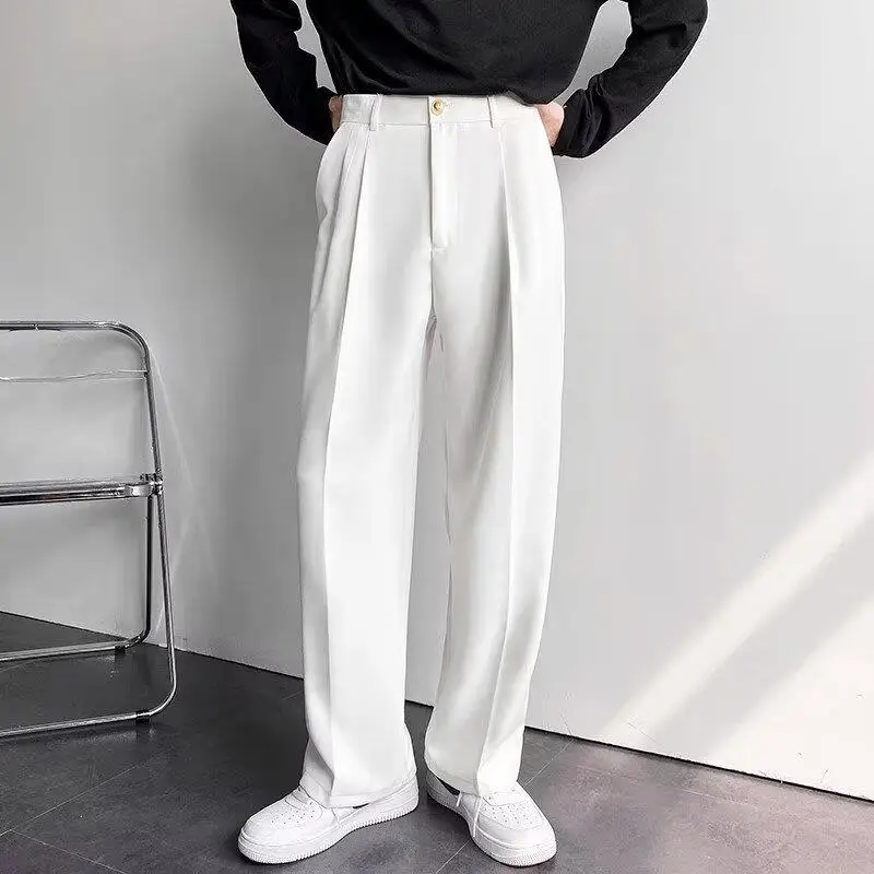 

Men's Casual Bla Suit Pants High-End Draped Loose Straight Leg Spring 2026 Lightweight Luxury Straight Cut West Pants