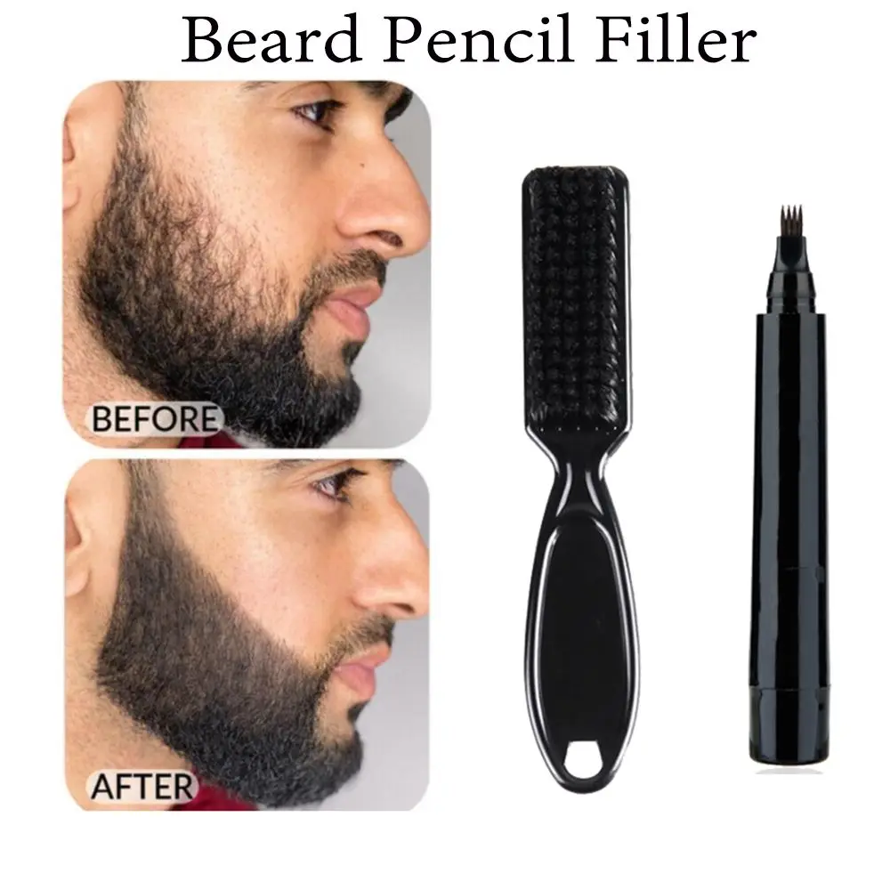 Waterproof Long-lasting Beard Moustache Eyebrows Beard Filler Pen Beard Growth Pencil Natural Hair Grower Fast