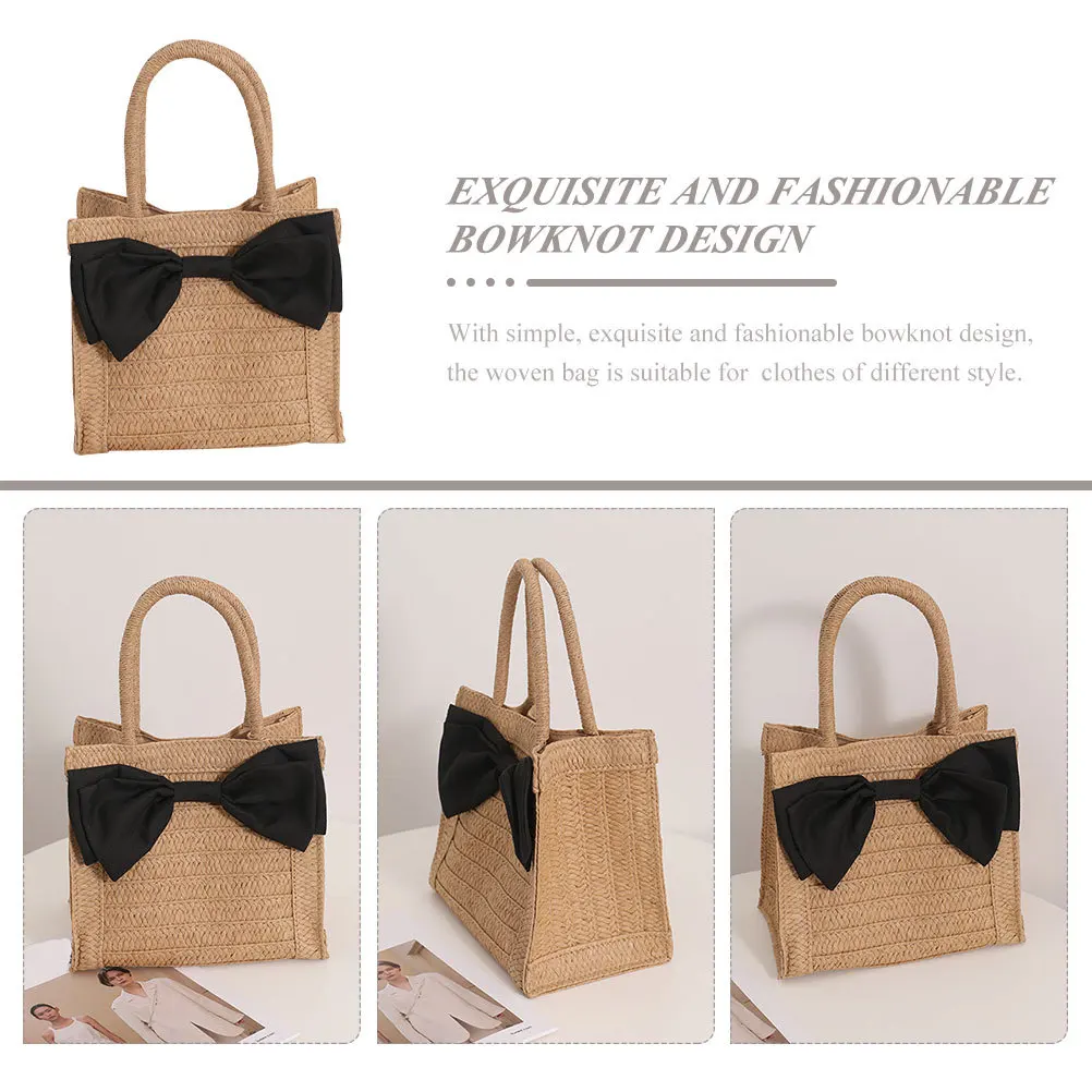 Hand Woven Straw Bag Large Capacity Foldable Tote for Women Daily Shopping Beach Travel Lightweight Storage Pouch Casual Female