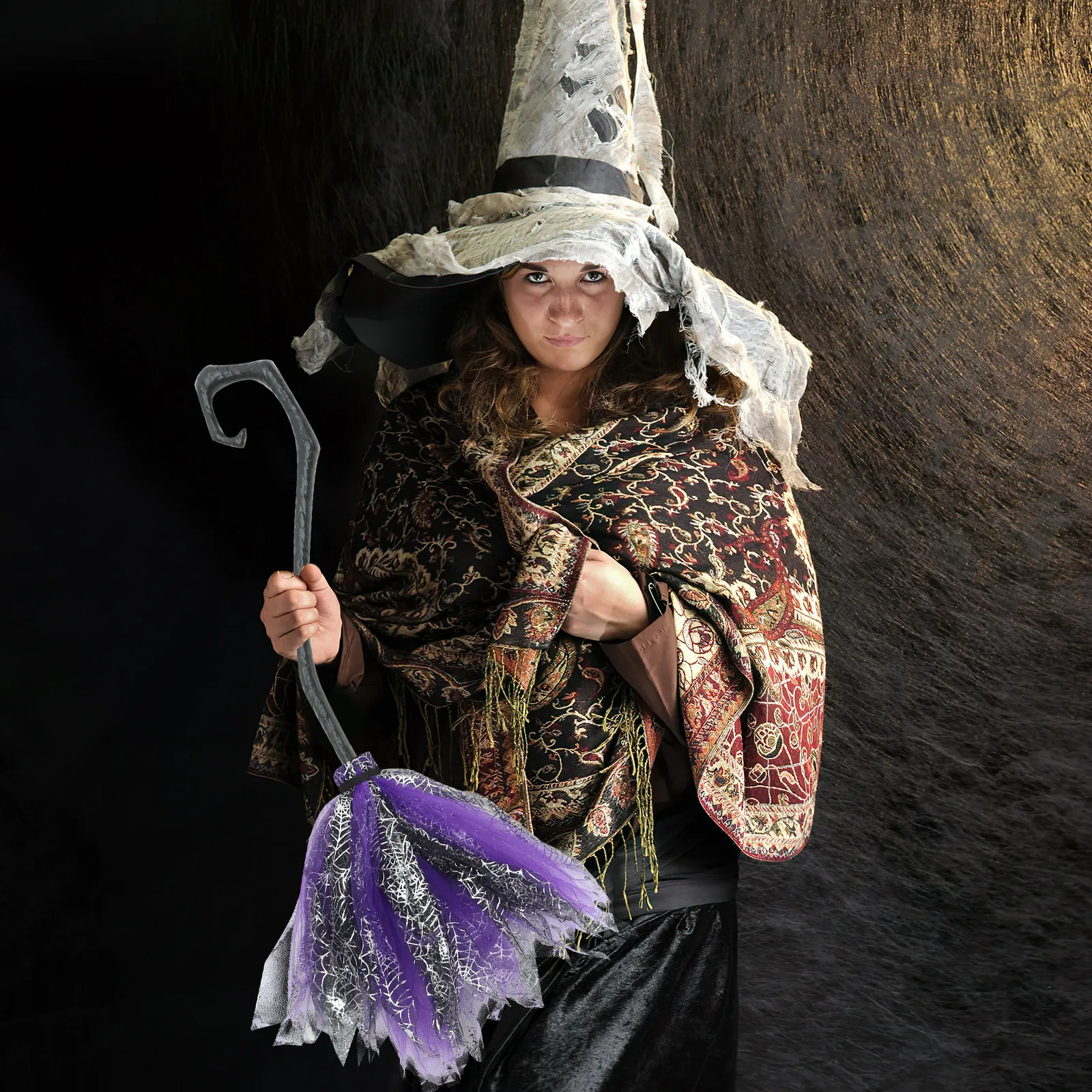 Detachable Cosplay Prop - Balai de sorcière pour fête costumée