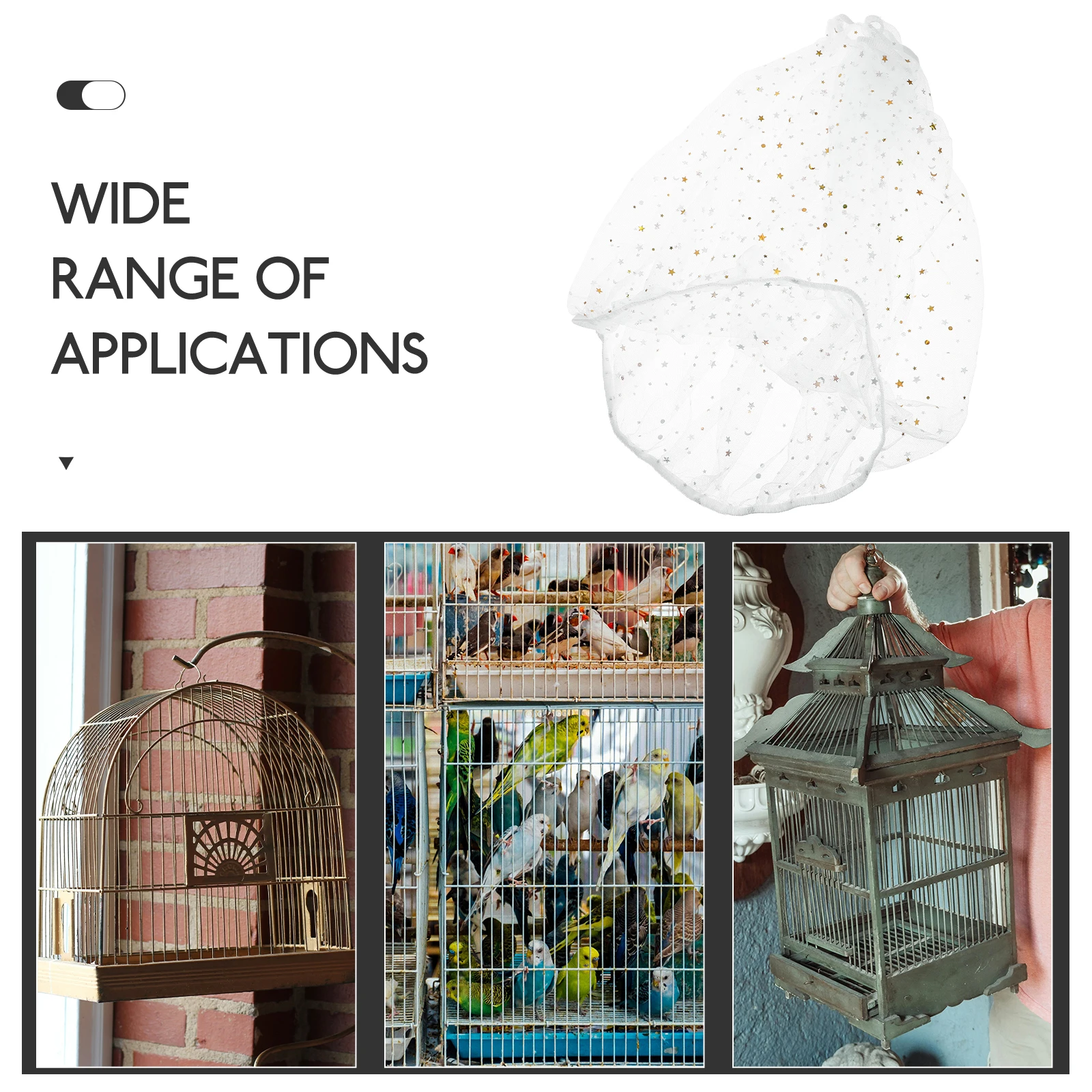 

Bird Cage Cover Mesh Skirt Splash Proof Easy Clean Netting Food Catcher Gauze Wire Parrot Cage Protector Birdcage