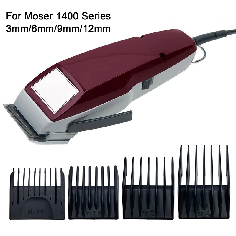 4pcs/set Barber Professional Universal Hair Clipper Limit Comb Replacement Cutting Guide Combs  For Moser 1400 Size 3/6/9/12mm