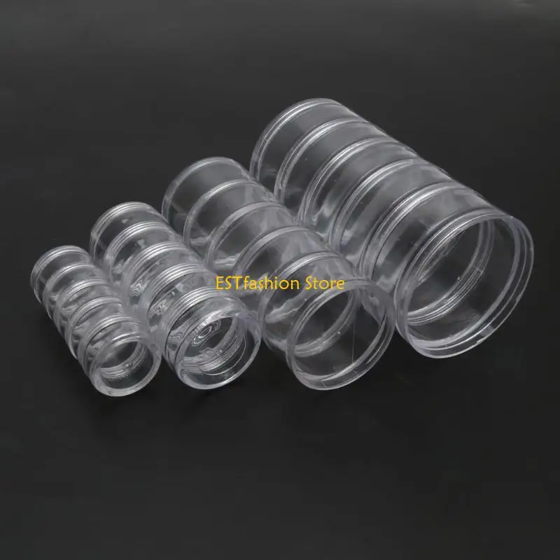 Y5GC Round Storage Jars Art Craft Accessory Box Jewelry Beads Container